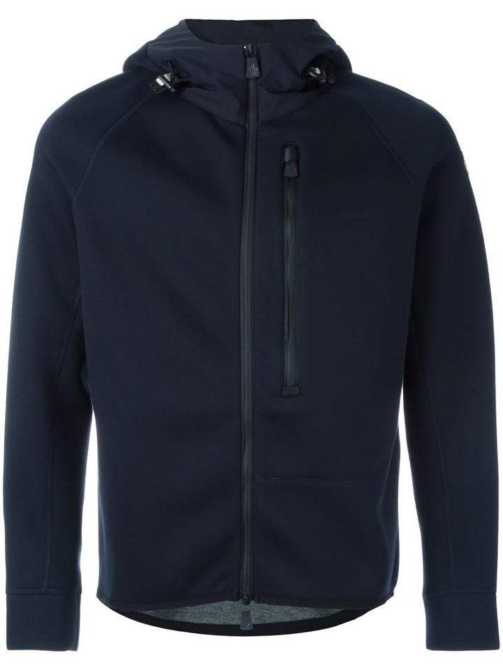 Moncler Grenoble Fitted Hooded Jacket, Men's, Size: Xl, Blue, Polyamide/modal/polyester