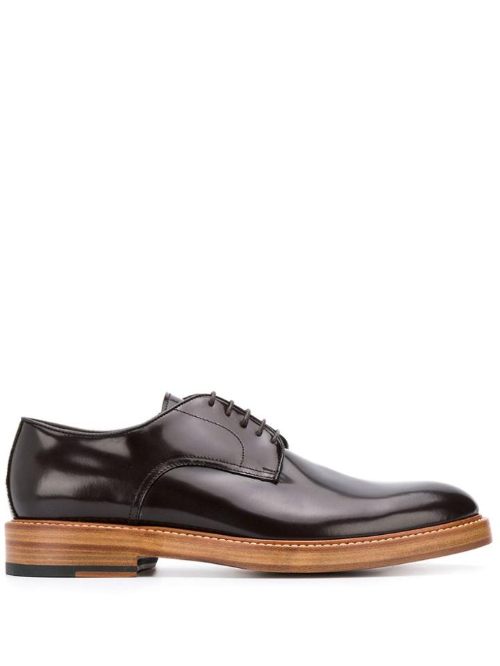 Dell'oglio Patent Derby Shoes - Brown
