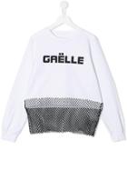 Gaelle Paris Kids Teen Mesh Panel Sweatshirt - White