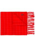 Ami Paris Window Pane Scarf - White