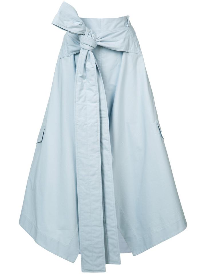 Marni - Knotted Midi Skirt - Women - Cotton - 38, Blue, Cotton