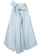 Marni - Knotted Midi Skirt - Women - Cotton - 38, Blue, Cotton
