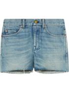 Gucci Denim Shorts With Patches - Blue
