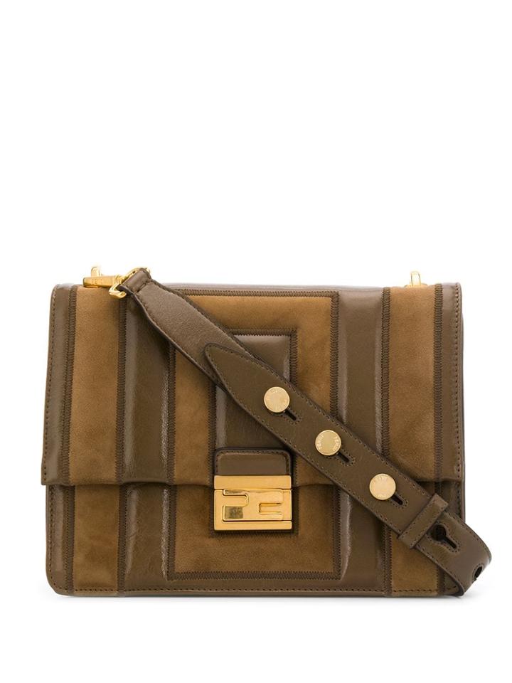 Fendi Small Kan U Quilted Shoulder Bag - Brown