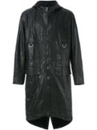 Drome Hooded Coat, Men's, Size: L, Black, Leather