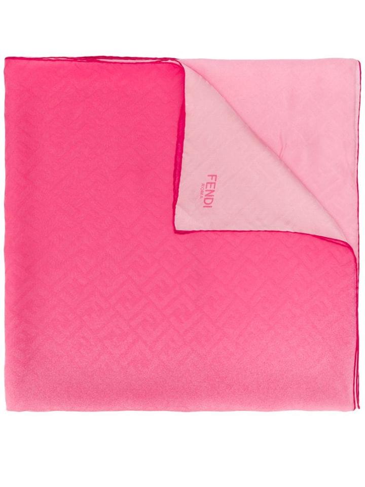 Fendi Ff Print Two-toned Scarf - Pink