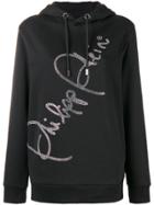 Philipp Plein Crystal Logo Hoodie - Black
