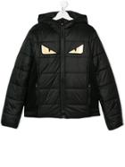 Fendi Kids Teen Embellished Padded Jacket - Black