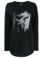 Ann Demeulemeester Mask Print Sweatshirt - Black