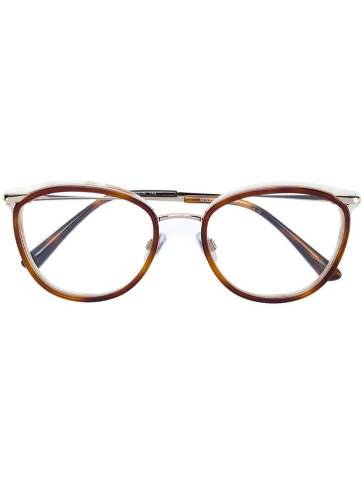 Giorgio Armani Round Frame Glasses - Brown