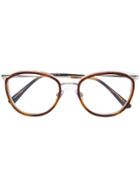 Giorgio Armani Round Frame Glasses - Brown
