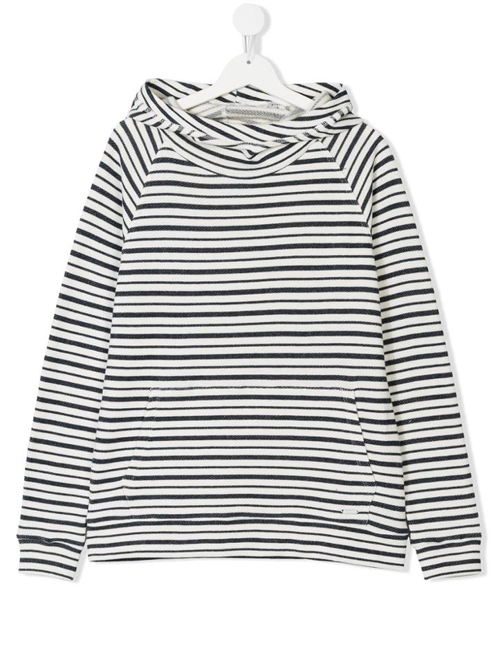 Woolrich Kids Teen Striped Hoodie - White