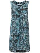 Kenzo Snakeskin Effect Shift Dress, Women's, Size: 34, Black, Viscose