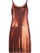 Paco Rabanne Minimesh Logo Dress, Women's, Size: 38, Yellow/orange, Metal