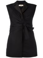 Emilio Pucci Tied Front Waistcoat, Women's, Size: 42, Black, Silk