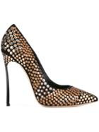 Casadei Metallic Embellished Pumps