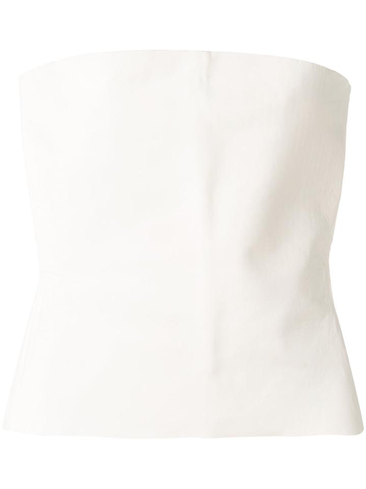 Yves Saint Laurent Vintage Strapless Fitted Top - White