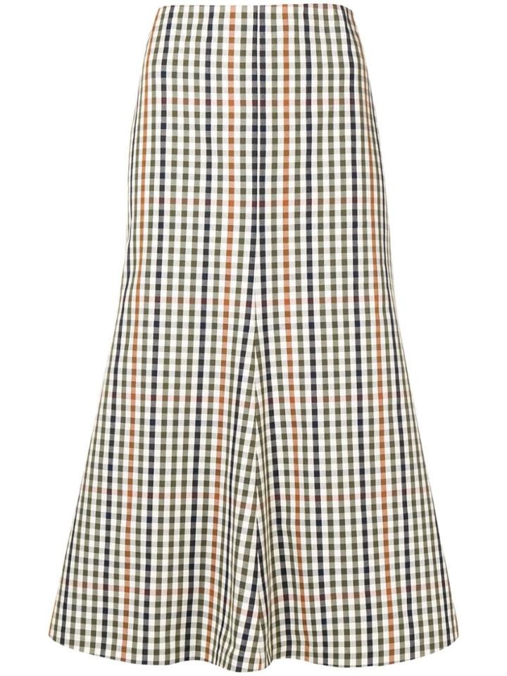A.w.a.k.e. Checkered Midi Skirt - Neutrals