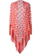 Missoni - Patterned Tassel Cape - Women - Viscose/polyester/cupro - One Size, Red, Viscose/polyester/cupro