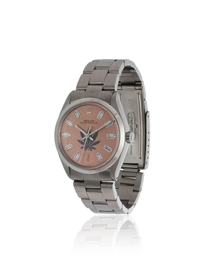 Jacquie Aiche Vintage Rolex Leaf Diamond Watch - Pink