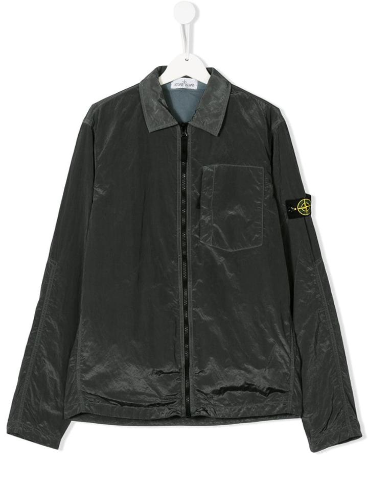 Stone Island Junior Teen Lightweight Zip Up Jacket - Grey