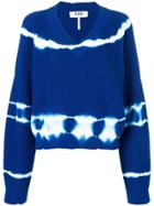 Msgm V-neck Tie-dye Sweater - Blue