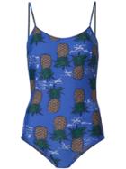 Sea Pineapple Print Swimsuit - Blue
