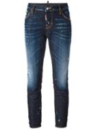 Dsquared2 Cool Girl Whiskered Accent Jeans, Size: 40, Blue, Polyester/cotton/leather/spandex/elastane