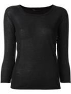 Agnona Fine Knit Jumper, Women's, Size: 40, Black, Cashmere