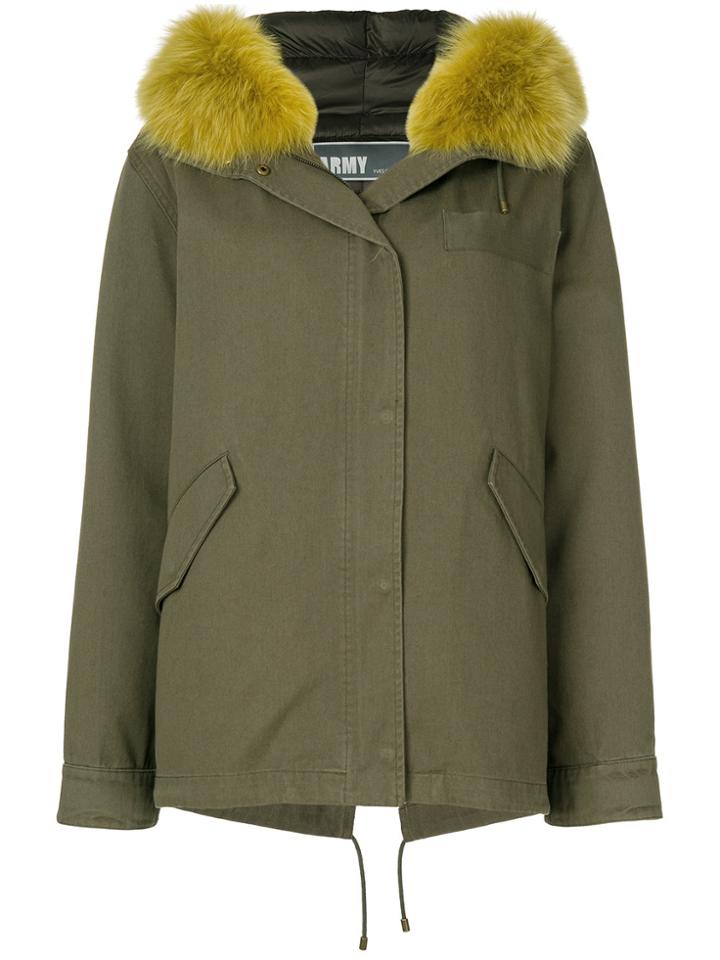Army Yves Salomon Oversized Military Jacket - Green