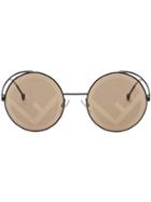 Fendi Eyewear Fendirama Round Frame Sunglasses - Black