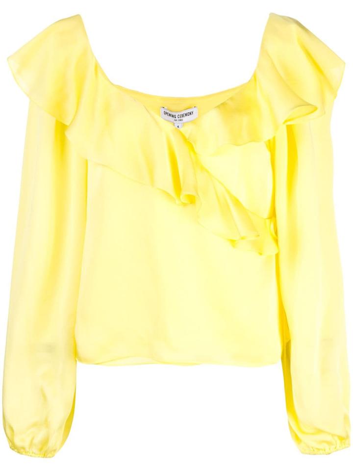 Opening Ceremony Ruffled Long Sleeve Blouse - Yellow