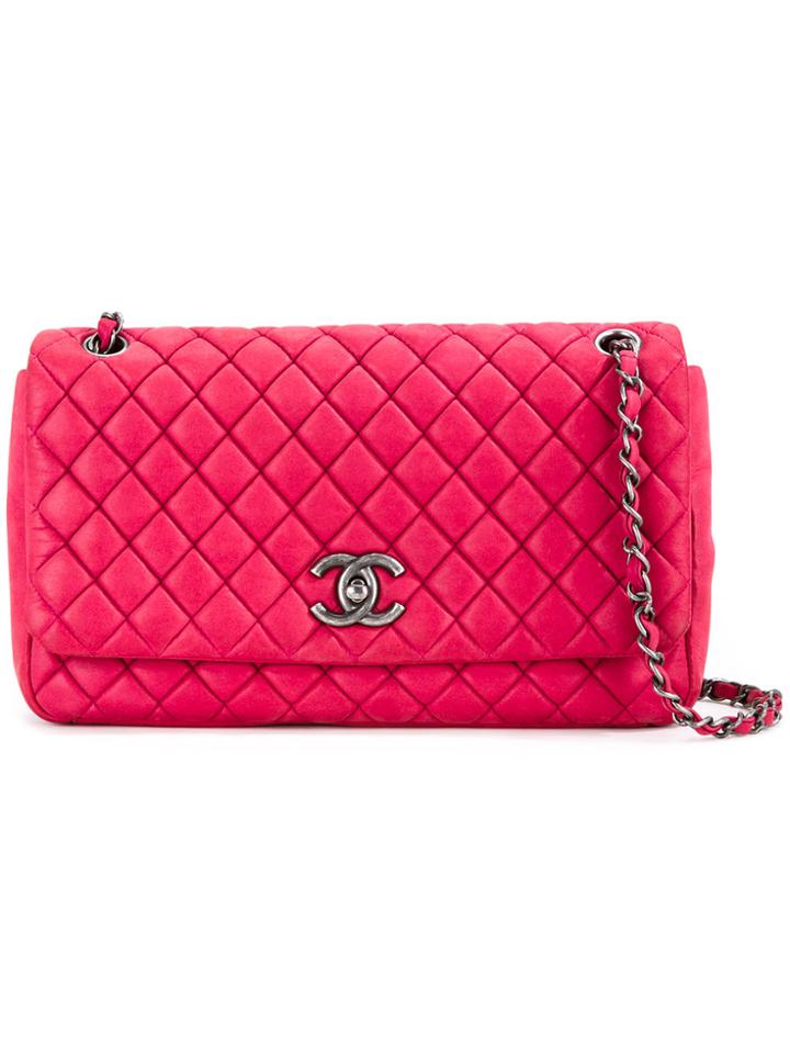 Chanel Vintage Quilted Cc Logo Shoulder Bag - Pink & Purple