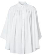 Burberry Monogram Cotton Jacquard Oversized Shirt - White