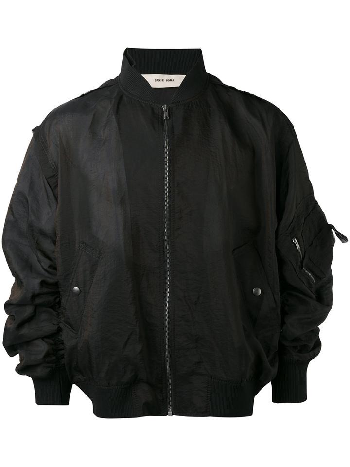 Damir Doma Oversized Bomber Jacket, Men's, Size: Small, Black, Silk/polyamide