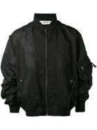 Damir Doma Oversized Bomber Jacket, Men's, Size: Small, Black, Silk/polyamide