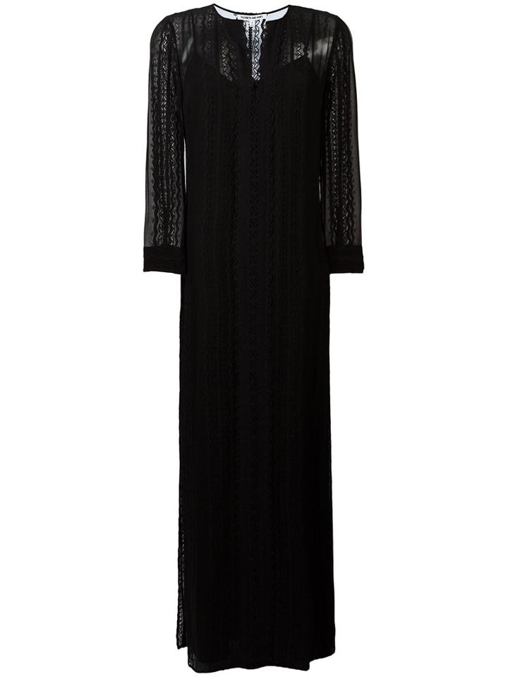 Elizabeth And James Lace Insert Maxi Dress, Women's, Size: 4, Black, Silk/polyester