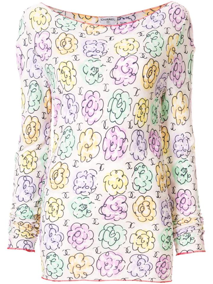 Chanel Pre-owned Floral Print Top - Multicolour