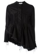 Marques'almeida Asymmetric Peplum Shirt, Women's, Size: Xs, Black, Cotton/rayon/polyethylene