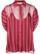 Diane Von Furstenberg Beatriz Crinkle Short-sleeve Shirt - Red