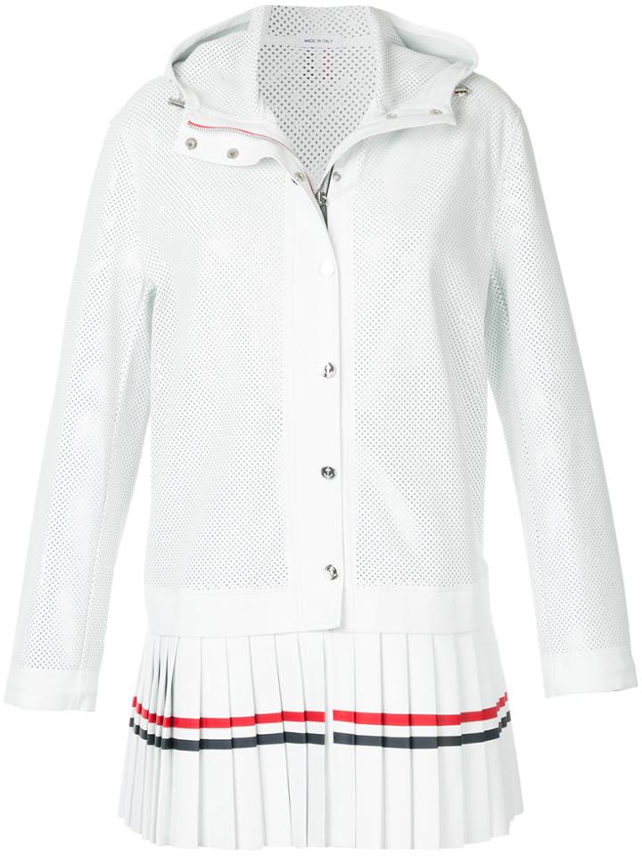 Thom Browne Pleated Hooded Jacket - White