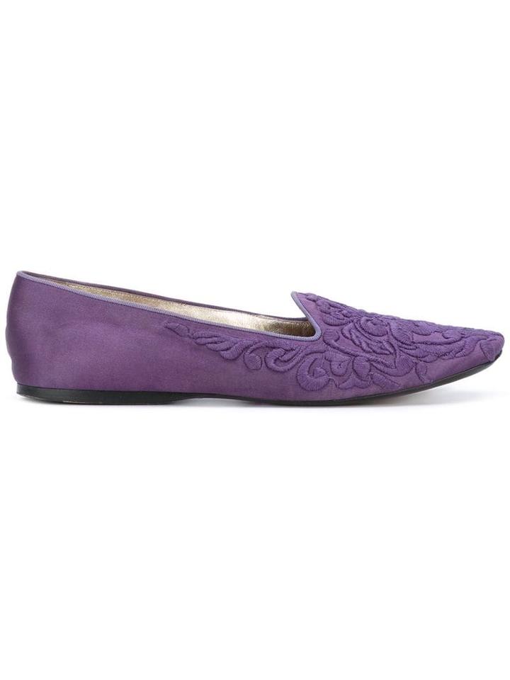 Giorgio Armani Pre-owned Embossed Ballerina Flats - Purple