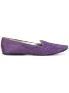 Giorgio Armani Pre-owned Embossed Ballerina Flats - Purple