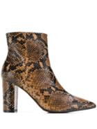 The Seller Snakeskin-effect Ankle Boots - Brown