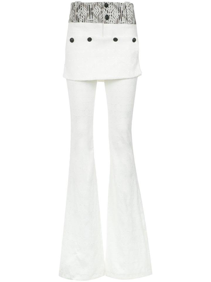 Andrea Bogosian Jacquard Flared Trousers - White