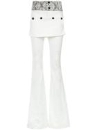 Andrea Bogosian Jacquard Flared Trousers - White