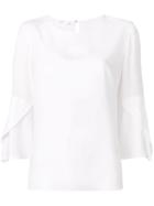 Barba Bell Sleeve Top - White