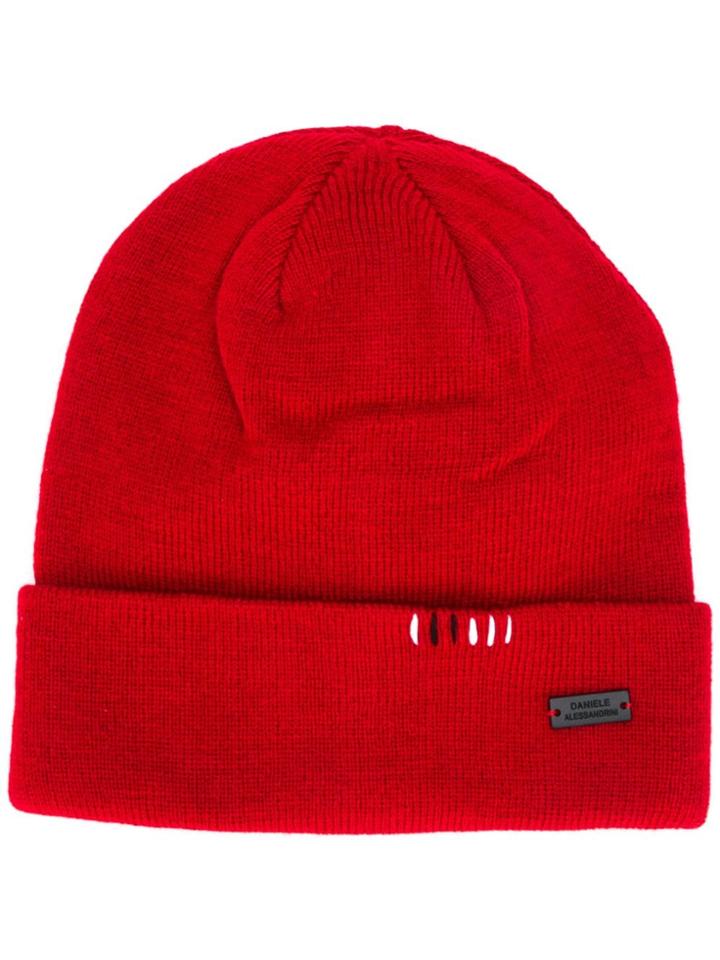 Daniele Alessandrini Logo Beanie Hat - Red