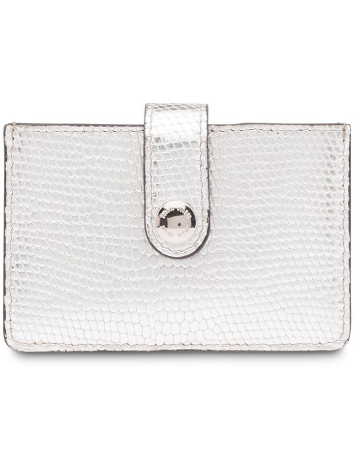 Miu Miu Lizard Grain Card Holder - Metallic