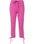 Moschino Cropped Drawstring Pull Trousers - Pink & Purple